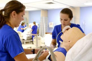 Students in simulation lab. 