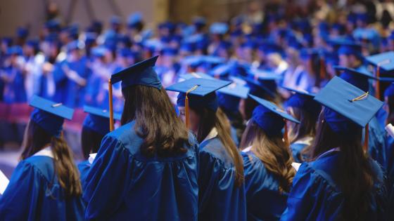 Students at convocation ceremony